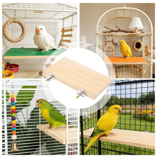 Persiiious 4 Pièces Plateforme pour Oiseaux, 19×10 cm Plateformes d'escalade en Bois, Plateformes Bois Naturel pour Oiseaux, Perchoirs Rectangulaires, Perchoir Récréatif, pour Cockatiels, Hamsters – vue 4