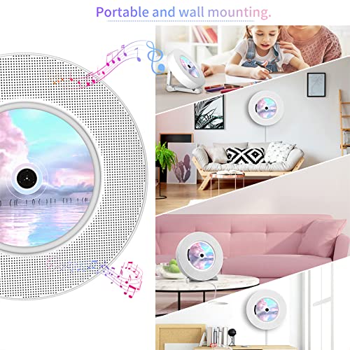Cd Player Wall Mountable With Bluetooth: Cd Music Player Portable For Home With Remote Control - Hifi Sound Speaker Support Usb Sd Fm Radio Headphone Jack Aux Input Output For Kids, Kpop, Gift #TOP6