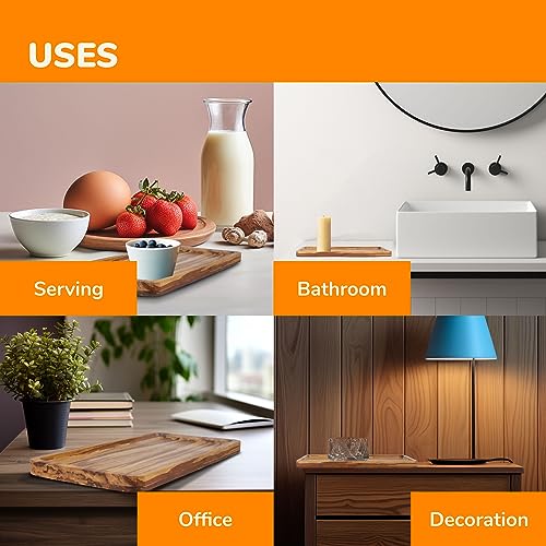 BambooMN Rectangular Bamboo Serving Tray - Tiger Stripe - 11 x 5.5 x 0.6