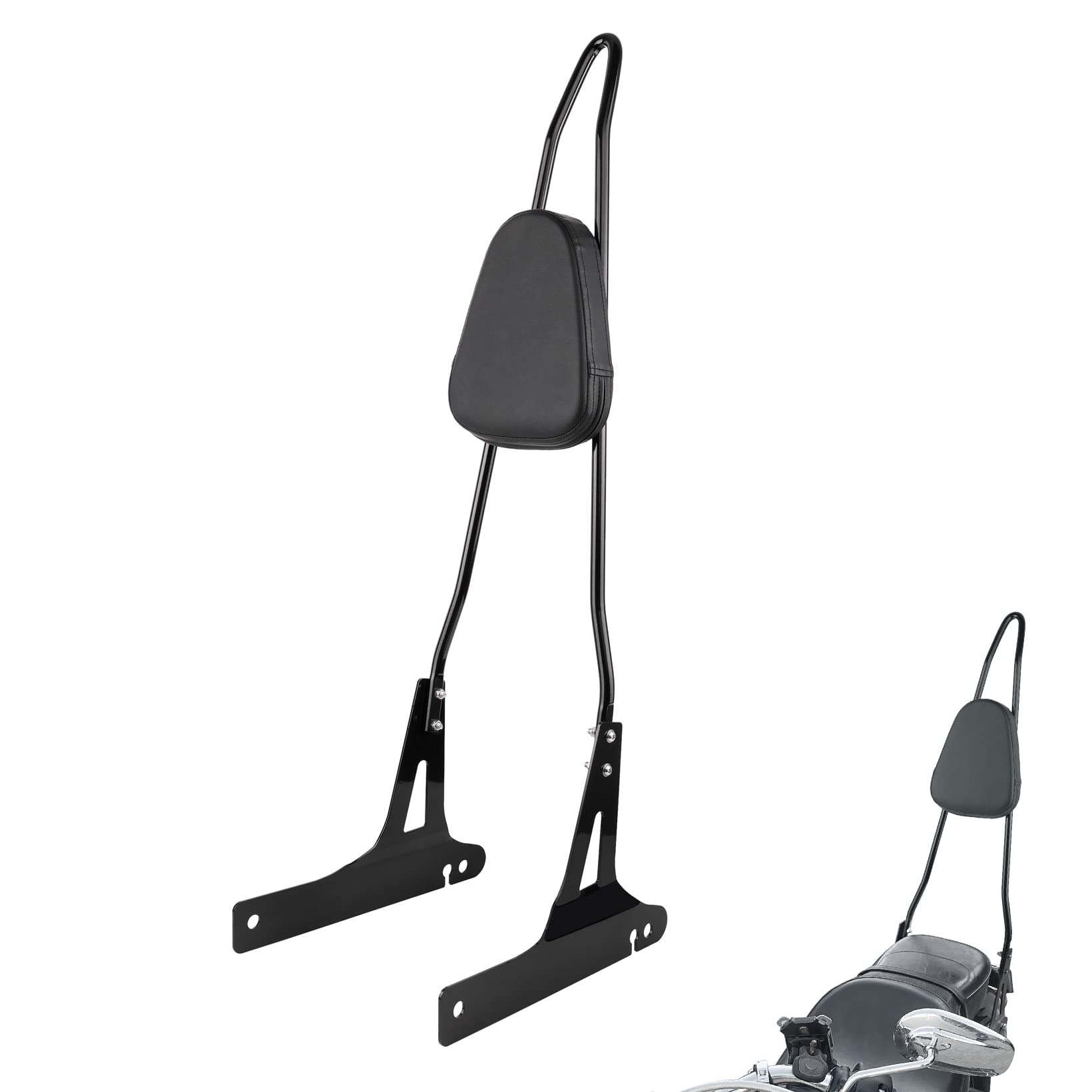 Photo 1 of ANONEMOTO Tall Sissy Bar with Pad Compatible for Harley Davidson Dyna Wide Glide Street Bob 2006-2017 FXD Fat Bob Super Glide Low Rider Black Passenger Backrest (32 Inch)