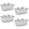 XINFULL 4 Pack Wire Storage Baskets Household Metal Wall-Mounted Containers Organizer Bins for Kitchen Bathroom Freezer Pantry Closet Laundry Room Cabinets Garage Shelf, Medium