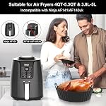 3Pack Silicone Air Fryer Liners 4-5.3QT, Ninja AF101C AF100C & AF161 Linge de silicone, réutilisable Air Fryer Accessoires Linges de qualité alimentaire, Compatible avec Ninja, COSORI, Tefal, Ours, Chef