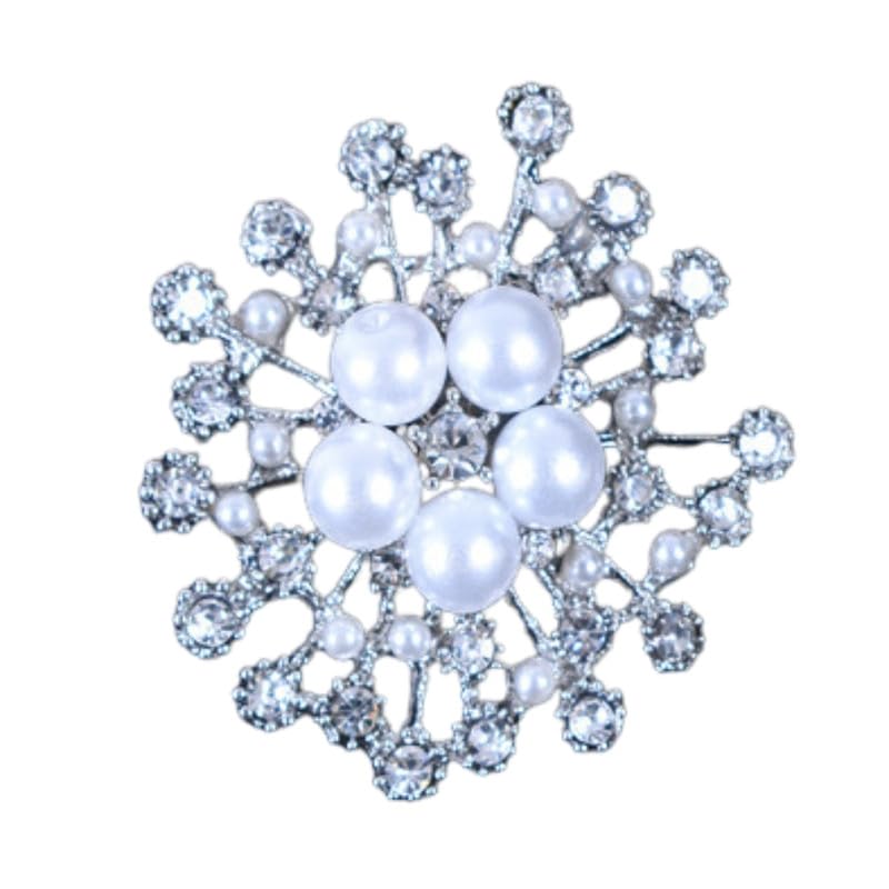 ftk Women Snowflake Pearl Stones Scarf Clip Pin Brooch For Clothing Accessory-picture-26