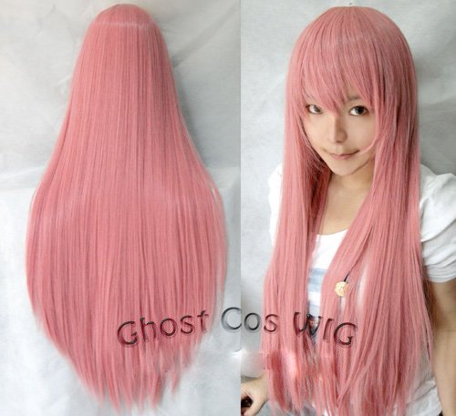 Hunnt® Long Cosplay Party Pink Straight Wig 100cm