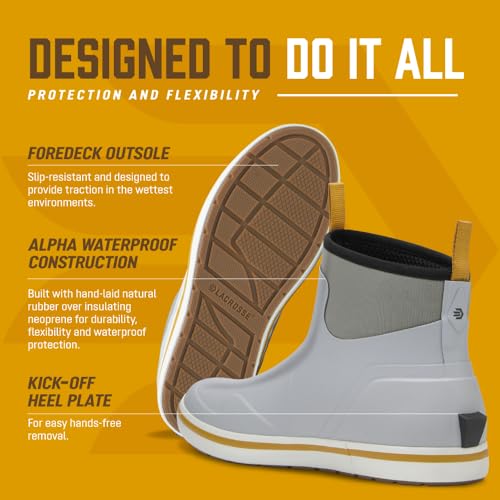 Image of LaCrosse Alpha Deck Boot 6-Inch - Waterproof Shoes for Men - Slip-Resistant Outsole & Deck Boots for Men - Quick-Dry Air-Circ Lining & Fishing Shoes