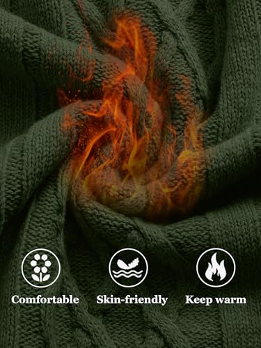 Comdecevis Mens Quarter Zip Sweater Long Sleeve Cable Knit Mock Neck Polo Soft Casual Pullover Sweaters4