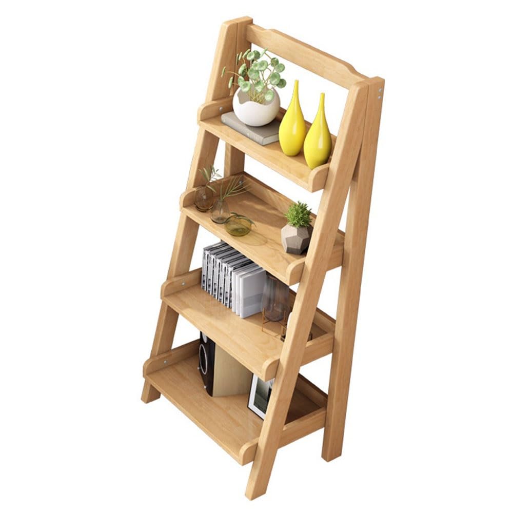 Libreria Scaffale a Scala in Legno a 5 Livelli, Ripiani portaoggetti inclinati Multiuso autoportanti, libreria Aperta for Camera da Letto, Soggiorno, Bagno, Cucina, Ufficio