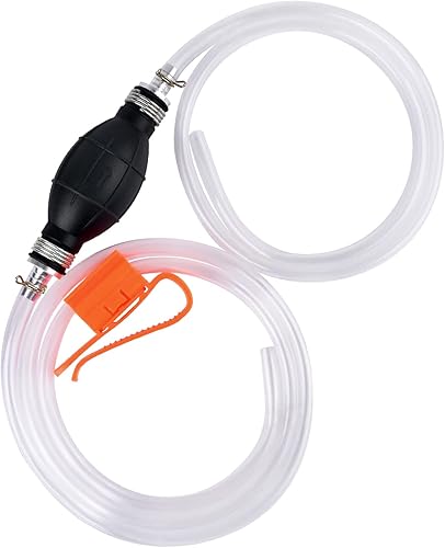 KATUMO Manguera de sifón de gasolina, bomba de sifón de transferencia de gasóleo, agua y combustible, bomba de combustible portátil de uso amplio,