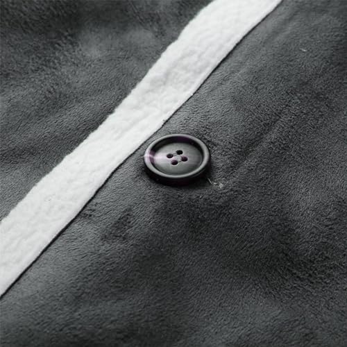 Sherpa Lined Jacket Men Sheepskin Fleece Coat Fur Collar Long Trench Coats Double Breasted Peacoat Warm Winter Overcoat 6