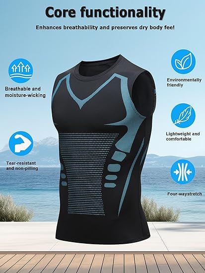 Camiseta de compresión para hombre, adelgazante, moldeadora de cuerpo, faja moldeadora de cintura, chaleco de entrenamiento