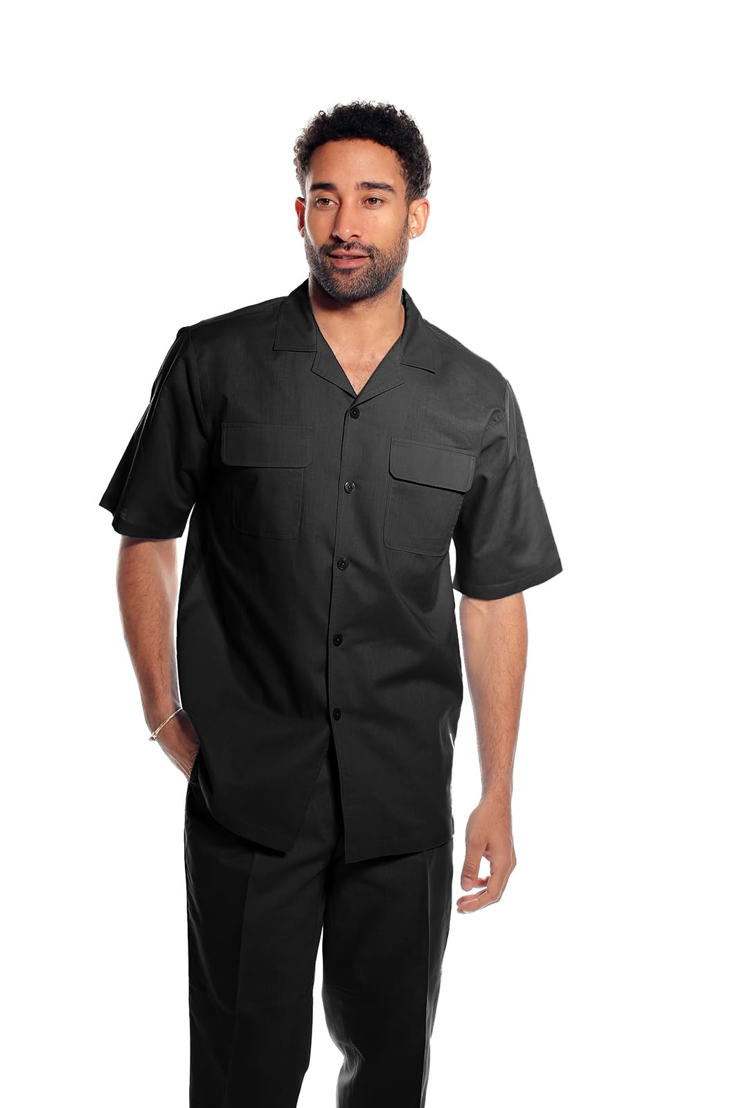 STACY ADAMS Men's Linen Shirt Pant Set