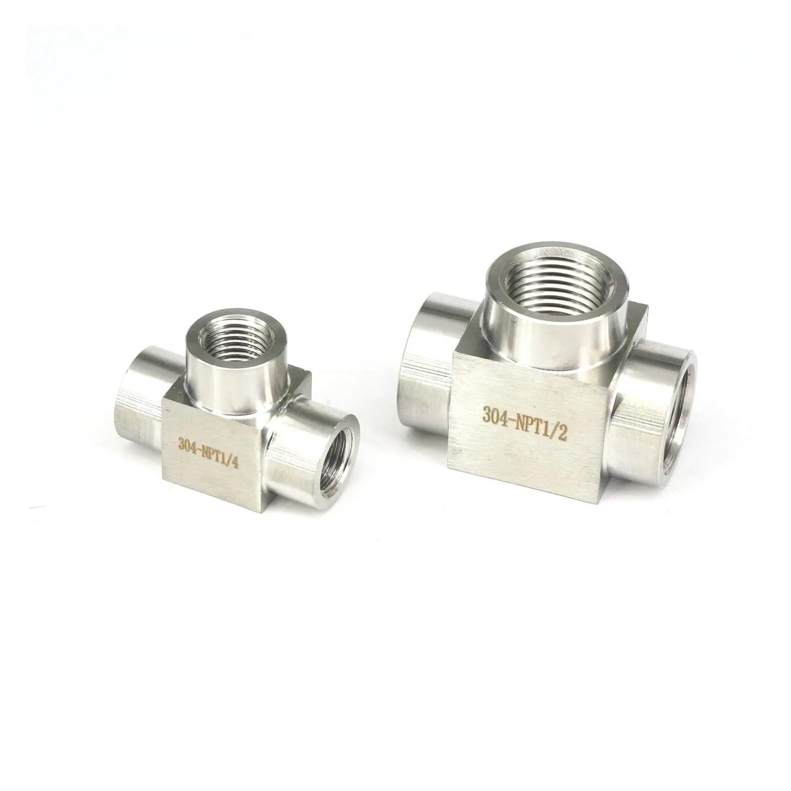 AARTERZZA 1pc High Pressure M10x1 M14x1.5 M16x1.5 M18x1.5 M20x1.5 Metric Thread Female 304 Stainless Steel Tee 3 Ways Pipe Fitting 300 Bar(M20x1.5)