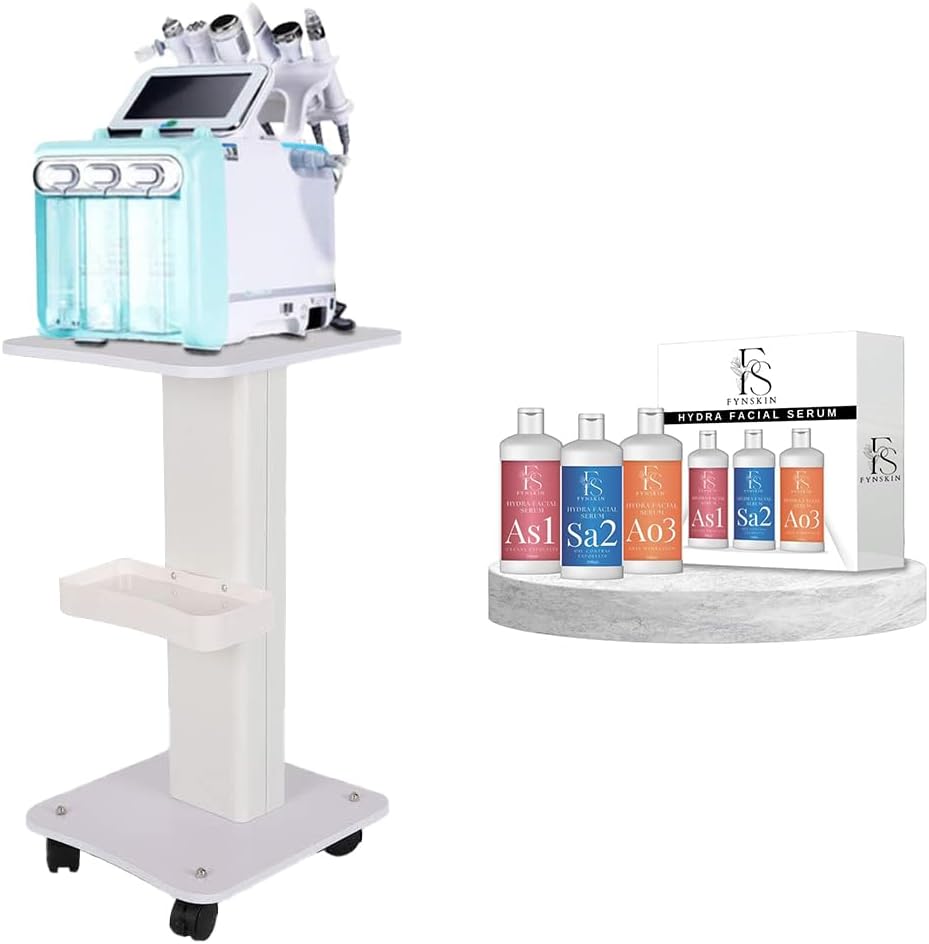 Hydrafacial Trolley Cart with Hydra Facial Serums Solutions Combo