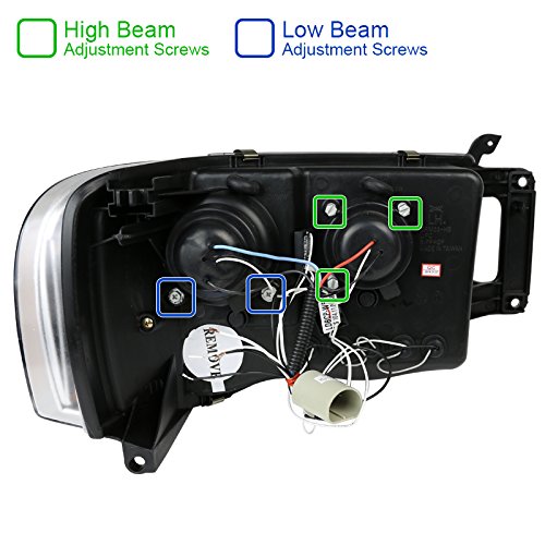 Spec-D Tuning 2LHP-RAM02JM-TM Dodge Ram Black Led Halo Projector Head Lights