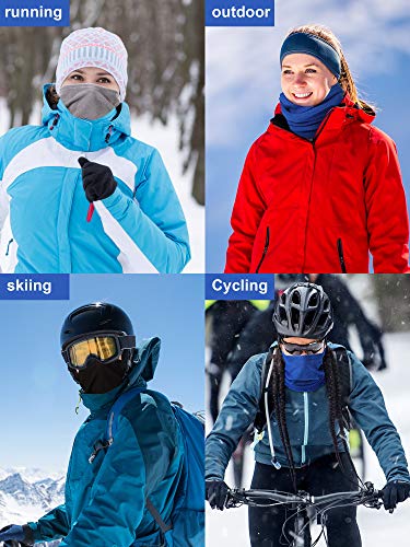 Satinior 6 Pack Winter Fleece Neck Warmer Neck Gaiter Skiing Windproof Ski Neck Gaiter For Unisex (Black, Blue, Grey) #TOP5