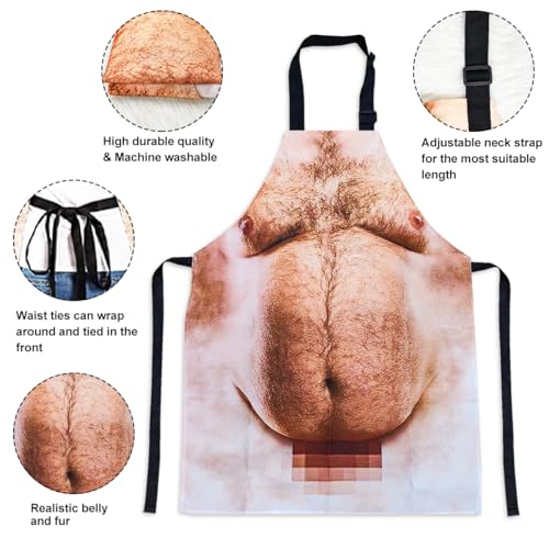 JUNQIU Funny Apron For Men, White Elephant Gifts For Adults, Gag Gifts — view 5