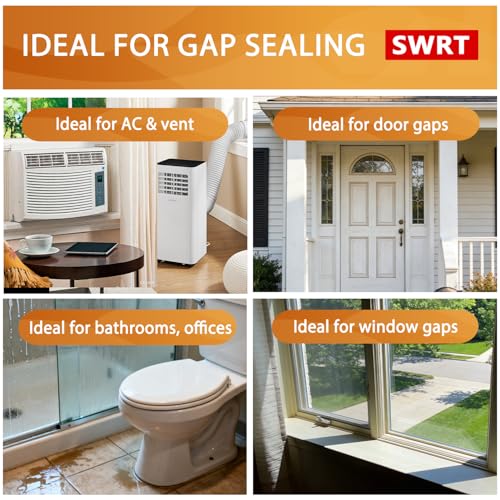 SWRT 20-Mil Thick Window Weather Sealing Tape Residue-Free, Heavy Duty Window Insulation for Summer, Weather Resistant, 2”x33FT Air Conditioner Window Seal Blocks Drafts for Doors Windows