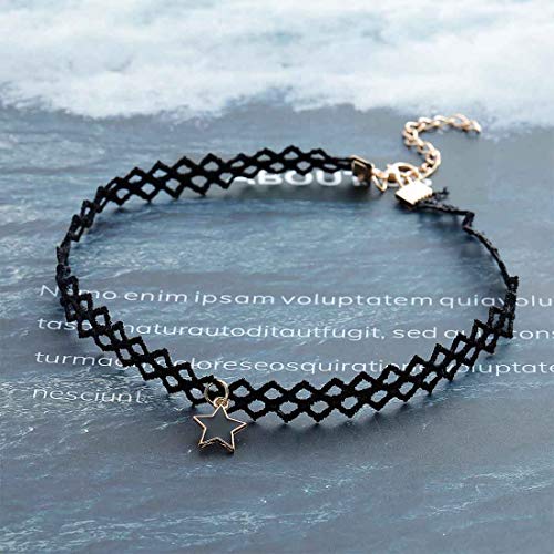 Olbye Elastic Choker Star Necklace Black Tattoo Choker Necklaces for Women Plastic Minimal Necklace Jewelry3