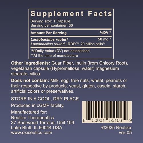 Image of MyReuteri 20 Billion CFU Probiotic - Enhanced-Strength L. reuteri LRDR + FOS Prebiotic - by Dr. William Davis - Makes Yogurt-Like Superfood - 30 Veg Capsules