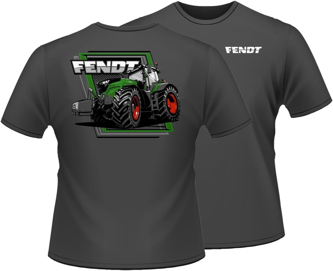 Fendt 1050 Tractor Charcoal Grey Short Sleeve T-Shirt Shirt EXC-452