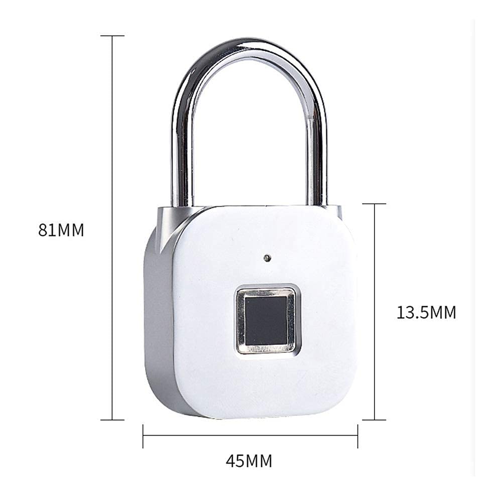 Lucchetto per Impronte digitali, Lucchetto per Impronte digitali Impermeabile Senza Chiave, Lucchetto per Impronte digitali di Sicurezza con Ricarica USB Portatile per armadietto, Palestra, Porta, b