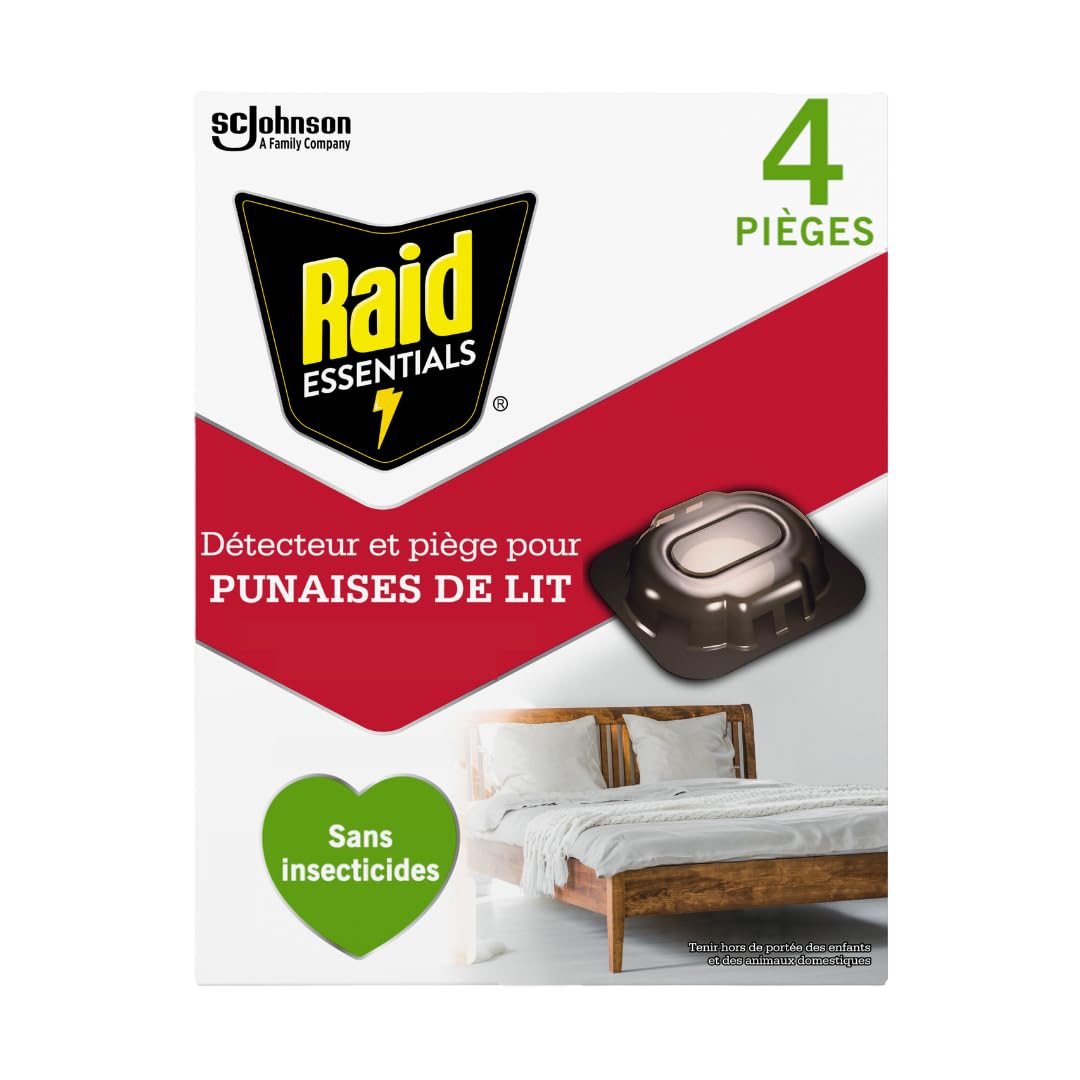 Raid Essentials® - Detector y Trampa para chinches - sin insecticidas - 4 Unidades