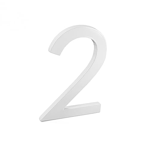 Miniatura 28 de Montague Metal Products MHN-04-F-BA1-6 Números de casa de dirección flotantes modernos de aluminio cepillado sólido, 4 pulgadas, aluminio cepillado