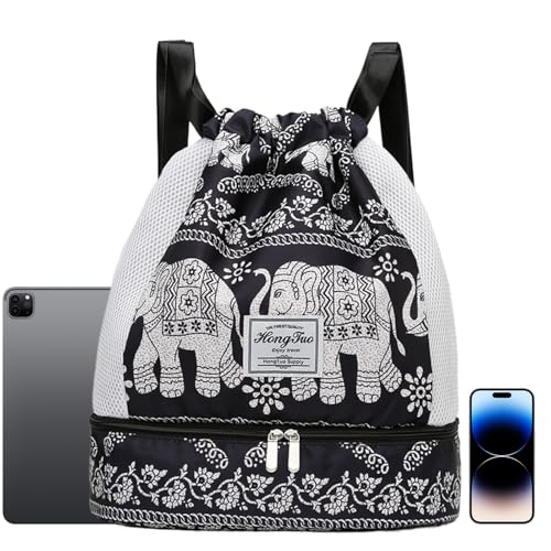Samuliy Bolsa de deporte, bolsa de playa separada en seco y húmedo con compartimento para zapatos, bolsa de equipo, mochila impermeable para natación, gimnasio, yoga, deporte, Estilo 1, Refer to