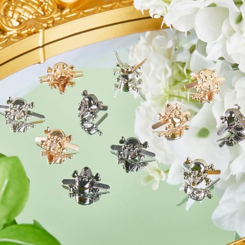 Image of GORGECRAFT 1 Box 30Pcs 3 Colors Skull Prong Studs Ghost Head Studs Skull Head Bone Carving Craft Mixed Color Zinc Alloy Bag Decorative Buckle Clips for Purse Bag Leather Handbag Craft Decorations