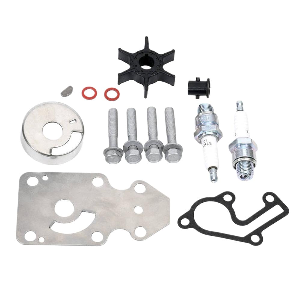Kit di manutenzione girante pompa acqua con candela B7HS per motori fuoribordo compatibile con modelli 9.9, 15 e 20 a 2 e 4 tempi – Include i codici 63V-W0078 e 63V-W0078-08