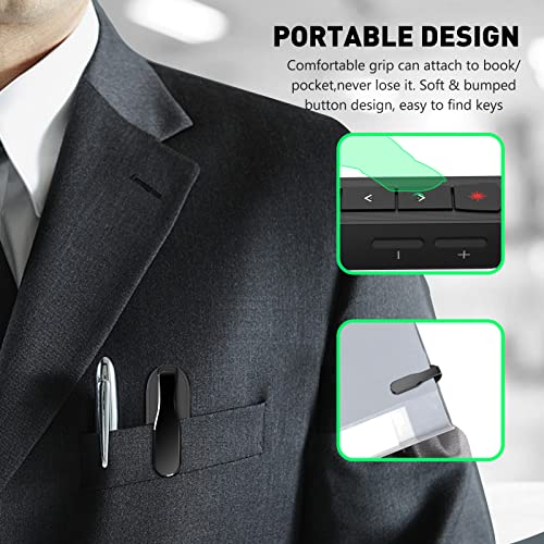 Presentation Clicker Green Laser Pointer, Rechargeable Powerpoint Clicker Wireless Presenter Remote, Rf 2.4Ghz Usb Presentation Pointer Slide Advancer With Hyperlink Volume Control For Mac Computer #TOP5