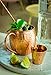 Moscow Mule Copper Mugs Set - 2 Authentic Handcrafted Copper Mugs (16 oz.), 2 Straws, 2 Solid Wood Coasters and Recipe Book - Gift Box Included