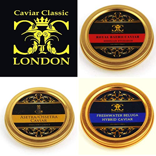30 gr. Trio classique de caviar (3 x 30 gr). 1-2 jours std. Livraison.