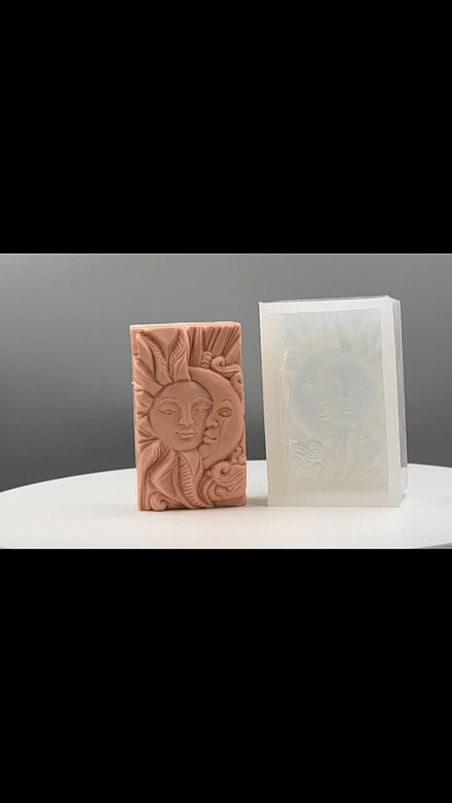 Moule En Silicone Motif Lune Soleil Pour Savon, Cire, Plâtre, Résine, Argile