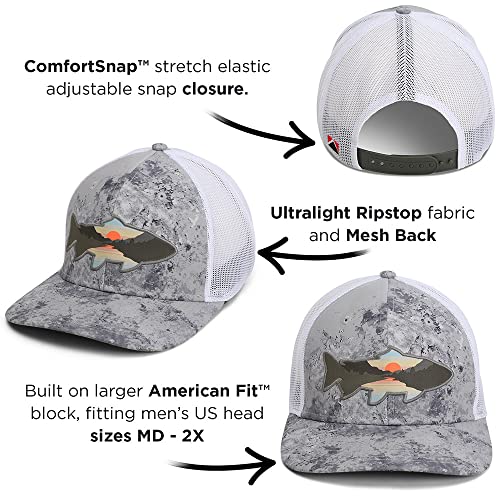Image of Paramount Outdoors Sunset Trout Fishing Hat Mountain Fish Silhouette Performance Outdoor Hat with Comfort Snapback
