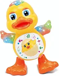 Pato Dançarino Brinquedo Infantil Interativo com Música Dança Movimentos e Luzes Estímulo para Bebês e Crianças Linha Premium