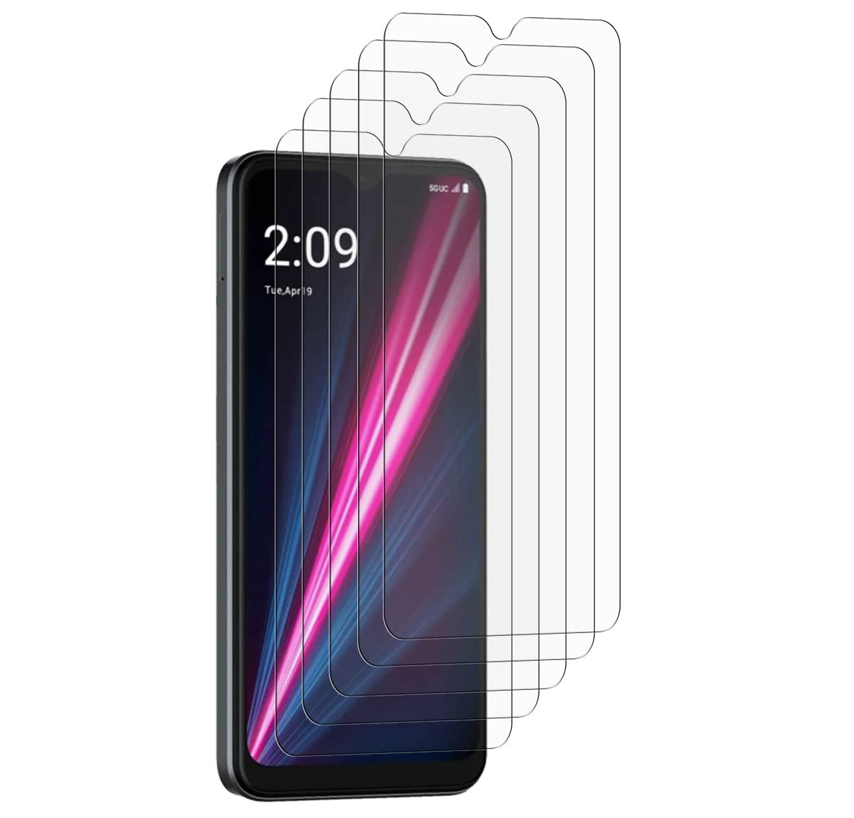 Tonvizern [5 Pack] Compatible for T-Mobile (Revvl 6 Pro 5G) High Definition Screen Protector Film [Not Glass]