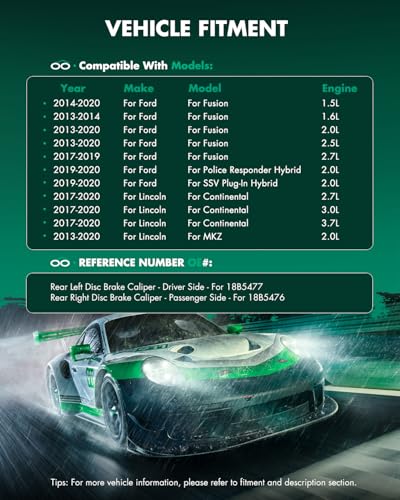 Image of SCITOO - Rear Disc Brake Calipers Assembly w /Bracket For Ford,For Lincoln Models - For Continental,For Fusion,For MKZ,For Police Responder Hybrid,For SSV Plug-In Hybrid 18B5477 18B5476