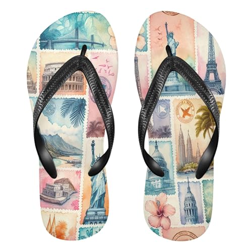 Burbuja Tropical Paradise Flip Flops for Women Men, Soft Thong Sandals Rubber Slippers for Pool Beach Essentials