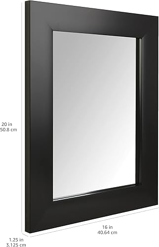 Miniatura 123 de Yaxa Basics - Espejo de pared rectangular Negro