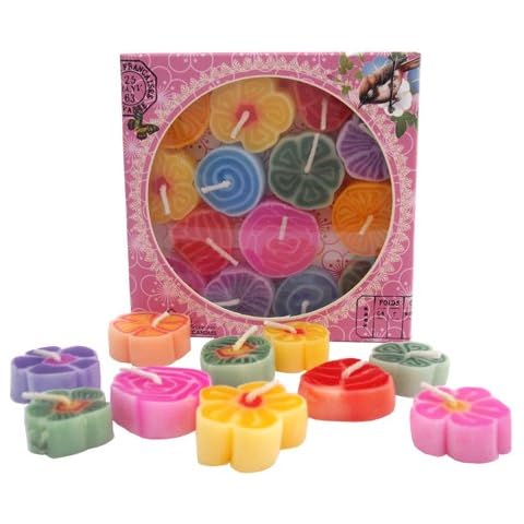 Hana Blossom Handmade Fairtrade Scented Small Flower Floating Candles in Gift Box Set Cover