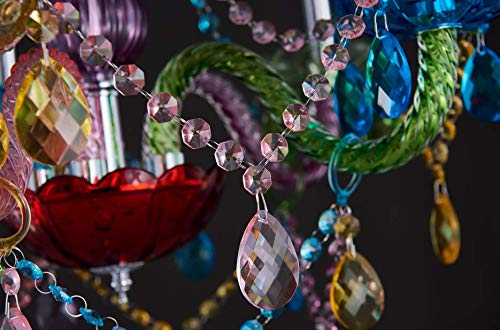 Saint Mossi Modern Contemporary Elegant K9 Crystal Glass Chandelier Pendant Ceiling Lighting Fixture - 5 Lights, Colorful Painted