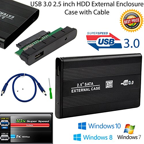 Bositools  2,5 SATA a USB Disco Duro Caddy HDD Enclosure Case portátil y PC partes