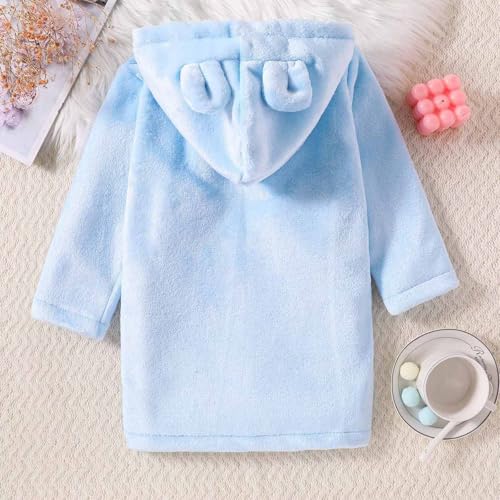 Toddler Boys Girls Soft Plush Fleece Hooded 𝐁ath𝗿obe Star Print Flannel 𝗥obe Winter 𝗡ight 12 Month 𝗣a𝗷amas2