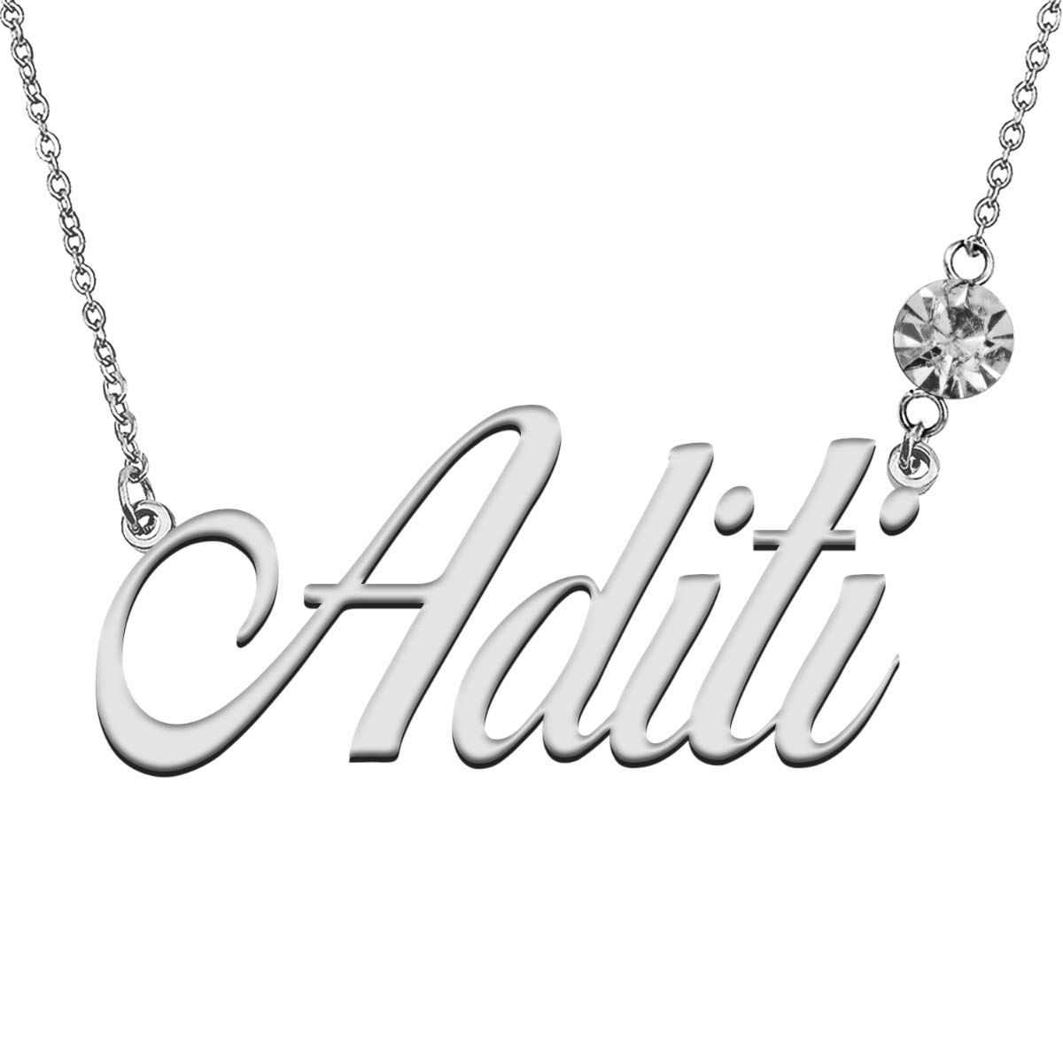 Custom Mom Gifts Silver Pendant Birthstone Name Necklace for Her