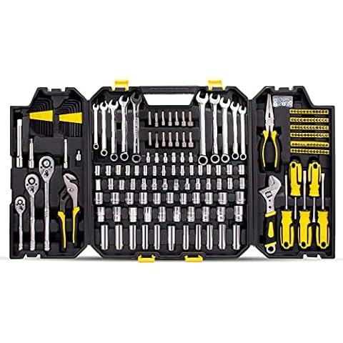 AZUNO 303PCS Mechanic Tool Set, DIY Hand Tool Kit Set, Auto Repair Tool Box, Multi-Function Organizer with Black Storage Case Cover