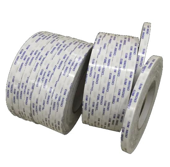 DST CROWN Double Sided Adhesive Tape, 50m Length, 3mm/5mm/10mm Width, White/Black