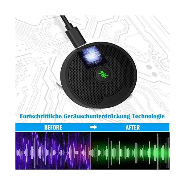 Aihygge Mikrofon PC für Konferenz - Konferenzmikrofon 360º Spracherkennung Plug & Play - PC Tischmikrofon Kompatibel mit… – Bild 3