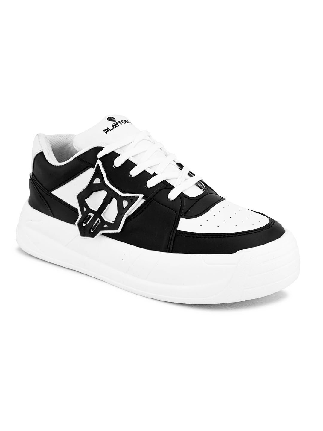 PLAYTOES Mens Black Sneakers Size 6 -All-Day Comfort, Lace-Up Closure, Mesh Outer Material, Flat Heel, Mid Top Design, Water Resistant, Rubber Sole, Synthetic Materials, Perfect for Sports (B0D3DTDMTH) Amazon Price History, Amazon Price Tracker