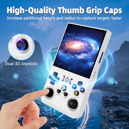 Image of R36MAX Retro Handheld Game Console, 4.0 Inch IPS Screen Retro Gaming Console,Linux System, 4000mAh Battery Portable Pocket Mini Arcade, Built-in 128G,Pearl White